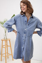 Load image into Gallery viewer, Apple Picking Denim Dress
