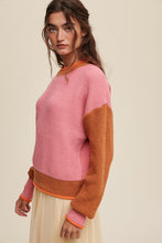 Load image into Gallery viewer, Color Block Ribbed Knit Sweater
