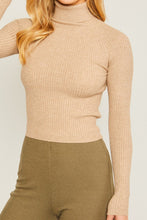 Load image into Gallery viewer, Turtleneck Ribbed Knit Sweater Top
