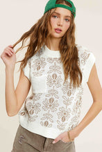 Load image into Gallery viewer, Flower Pattern Sleeveless Sweater Top
