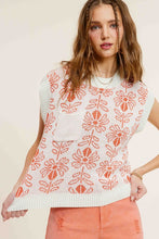 Load image into Gallery viewer, Flower Pattern Sleeveless Sweater Top
