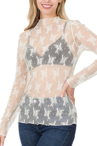 Ivory Lux Lace Layering Top