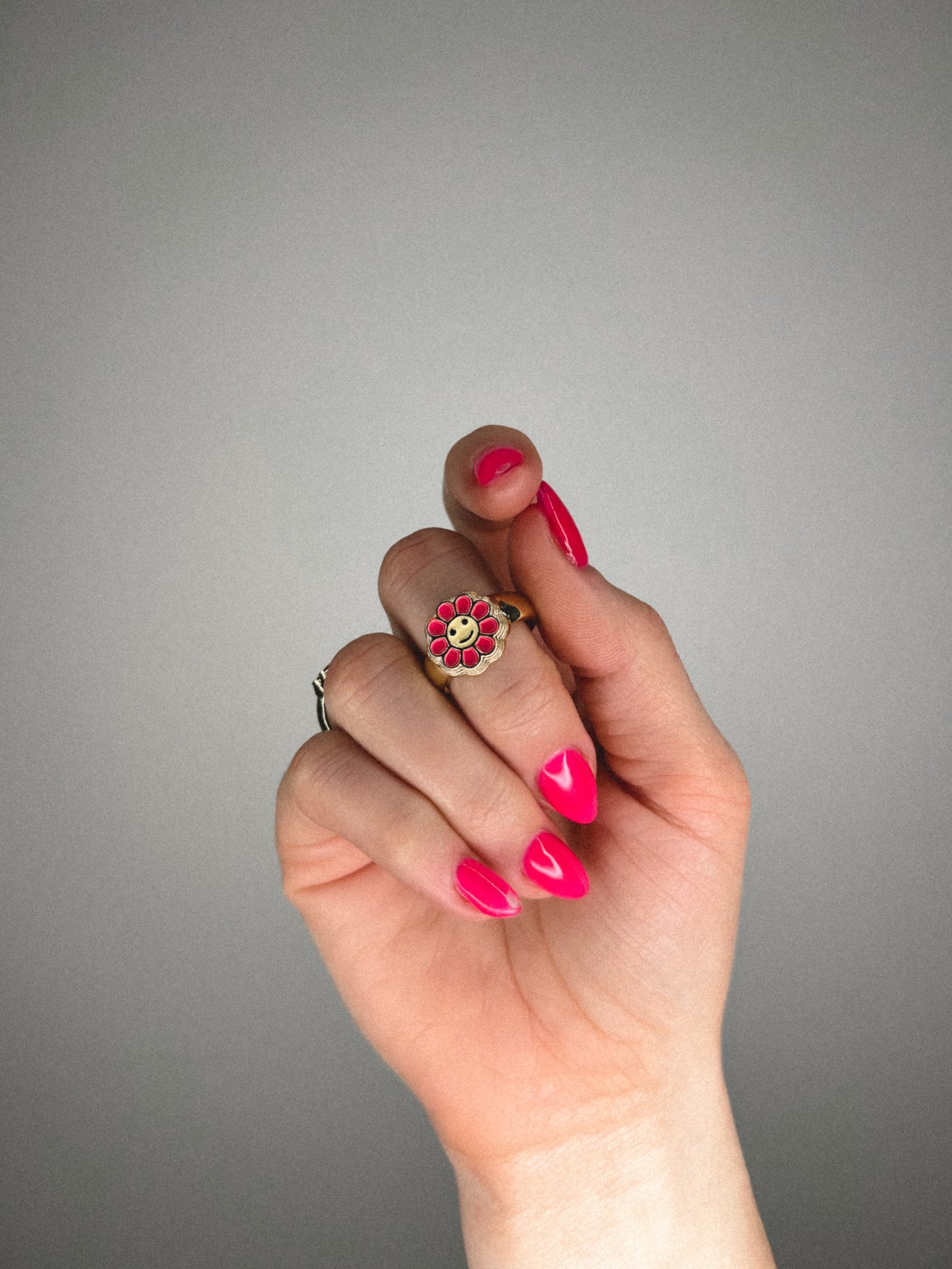 Gold and Pink Flower Ring